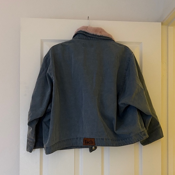 TACH Denim Jacket with Soft Pink Collar - Picture 4 of 4